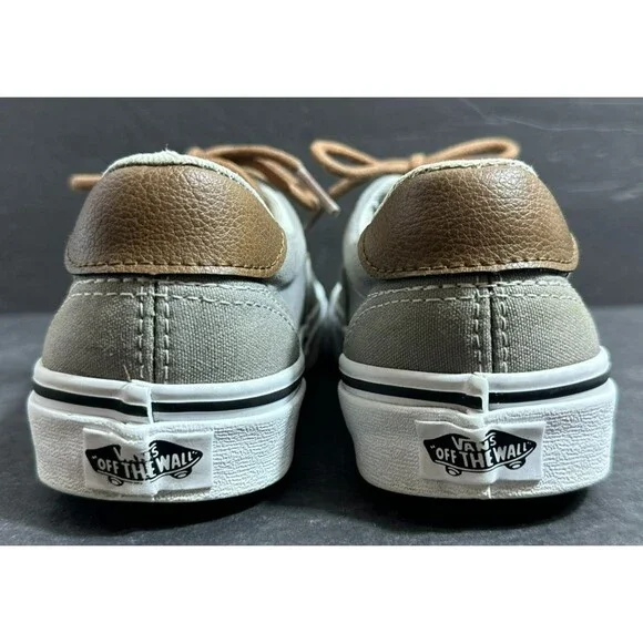 Vans Era Canvas and Leather Gray & Brown Skate Shoe Women's Size 8 - Picture 6 of 9